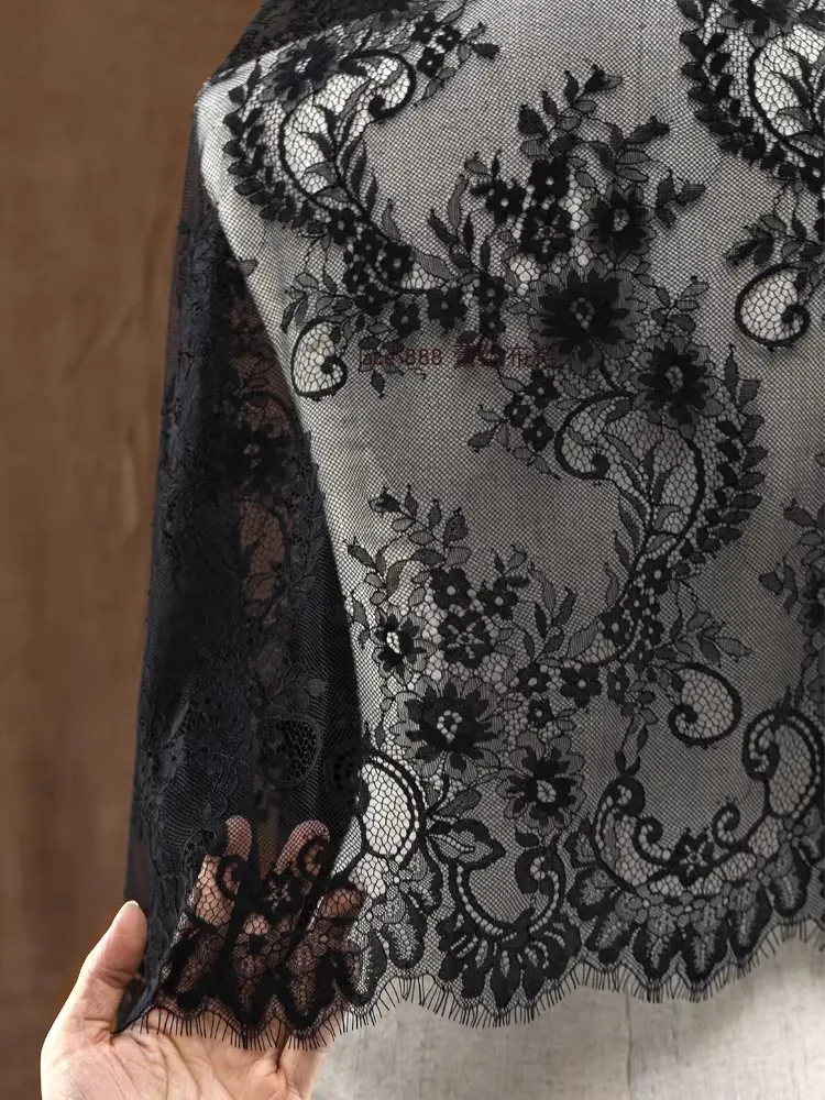 

French 1.5m wide positioning lace fabric Wedding dress skirt Dress fabric skirt lace accessories soft