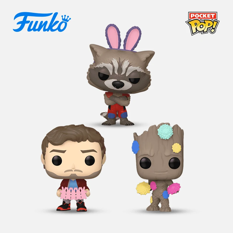 Funko Carrot Pocket Pop Marvel Guardians of The Galaxy Action Figures Groot Peripheral Products Model Ornaments Toys