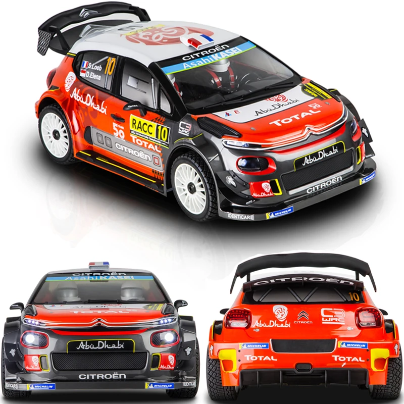 Km WRC C3 Thor New Rally Car Simulation Citroen with Light Set Remote-Controlled Electric Model Car Off-Road Vehicle