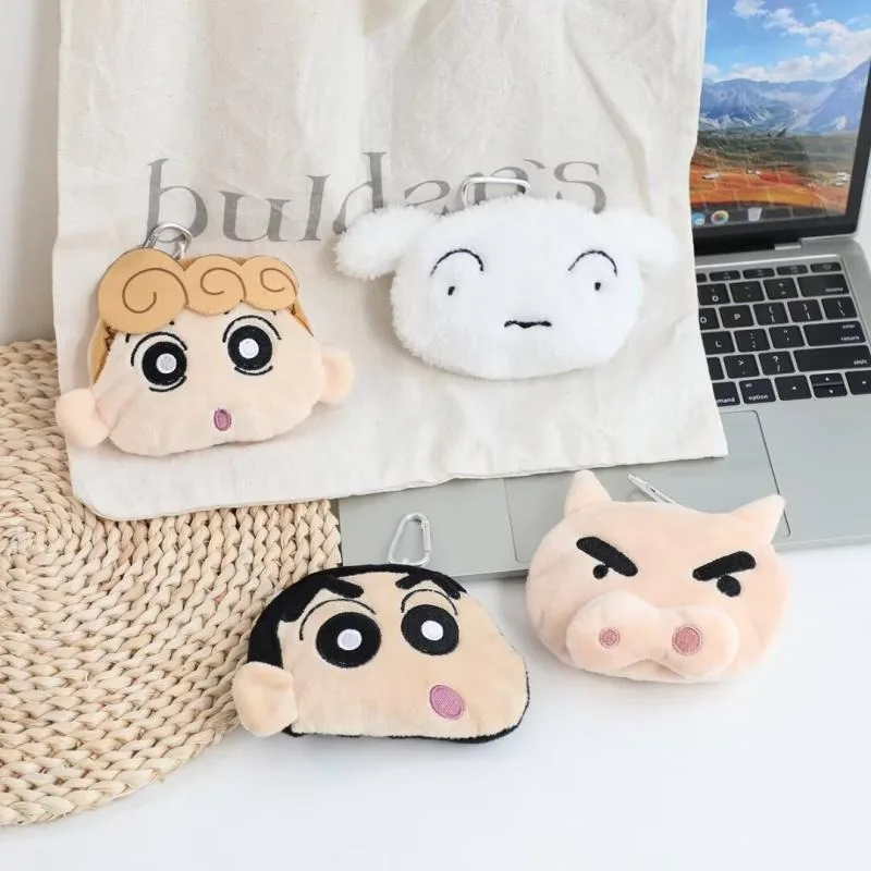 2 pçs conjunto crayon shin-chan dos desenhos animados sacola anime dobrável saco de compras portátil com bolsa moda grande capacidade bolsa