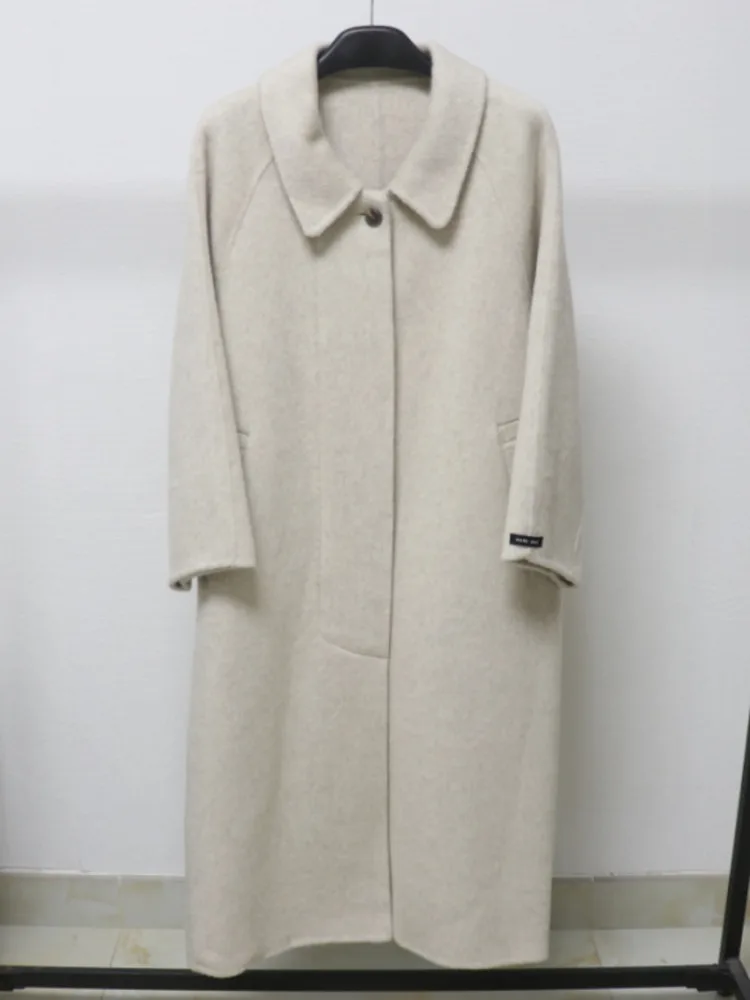 ZMEENNA Cappotto da donna in misto lana con colletto Chiusura a bottone singolo e tasche Manica lunga Capispalla invernale caldo ZM3984