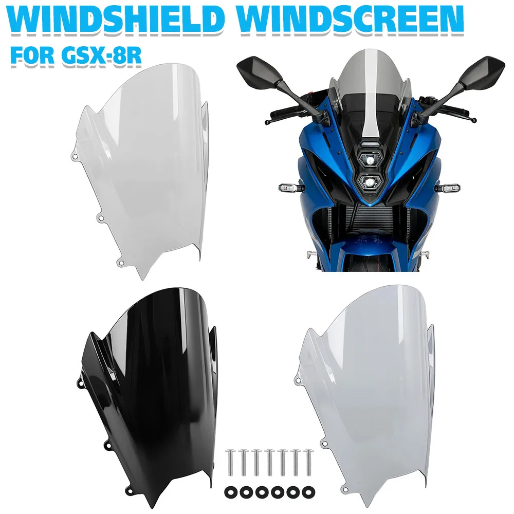 For SUZUKI GSX-8R GSX 8R GSX8R 2024 2025 2026- Front Windshield Visor Windscreen Spoiler Double Bubble Screen Wind Deflector