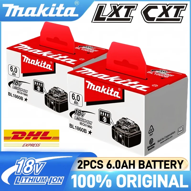 

Original Makita, 6000mAh, for Makita 18V Battery BL1830B BL1850B BL1850 BL1840 BL1860 BL1815 Replacement Lithium Battery