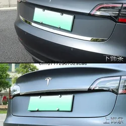 For Tesla Model 3 Rear Boot Door Trunk Cover Trim Tailgate Garnish Molding Strip Car Accessories