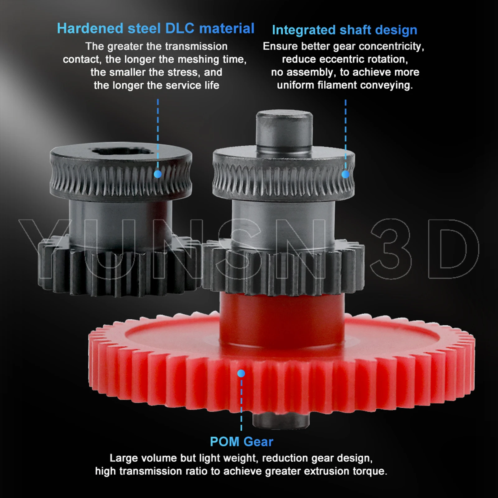 Zahnräder für Neptune 4/Pro/Plus/Max, nanobeschichteter Formstahl, integrierte Extruder-Zahnräder, CNC-präzises Druckkit für ELEGOO 3D-Drucker – Detail 5