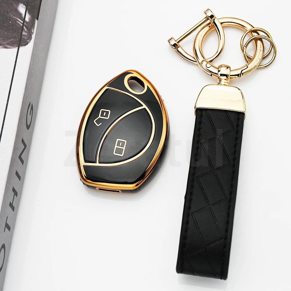 Gold Edge 2/3 Buttons Auto Car Key Fob Shell Holder Keyless Cover for Toyota Malaysia Truguard VG Alarm Cobra Renault Logan