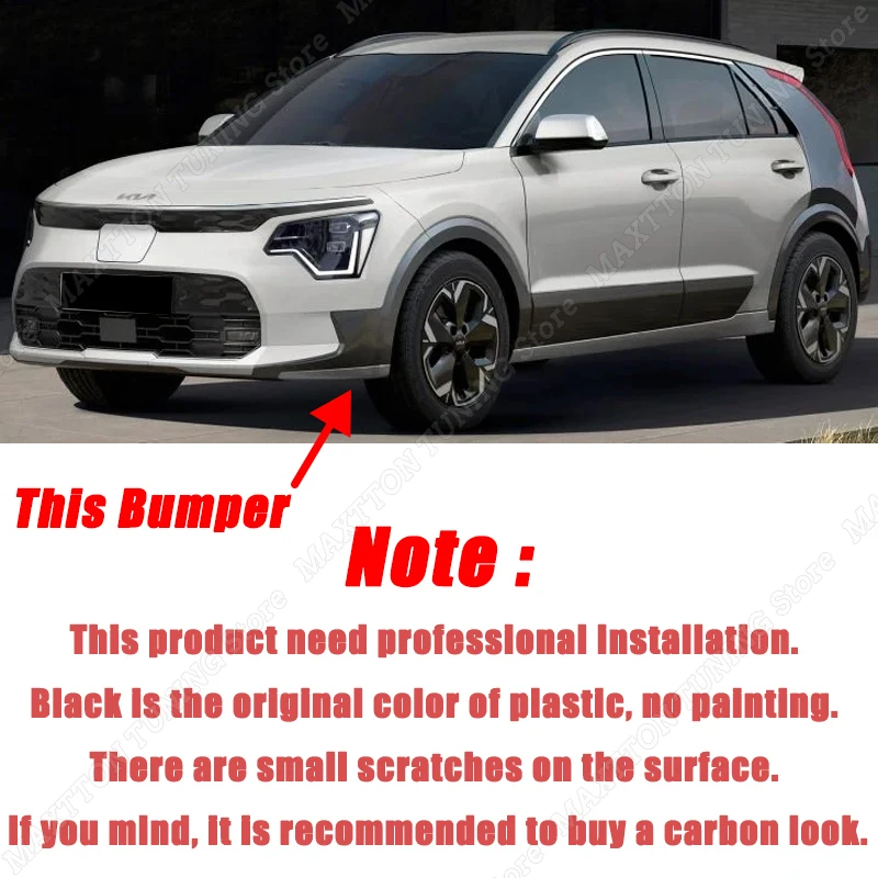 For Kia Niro 2022-2024+ High Performance Car Front Bumper Splitter Lip Canard Diffuser Spoiler Guard Trim Body Kits Accessories