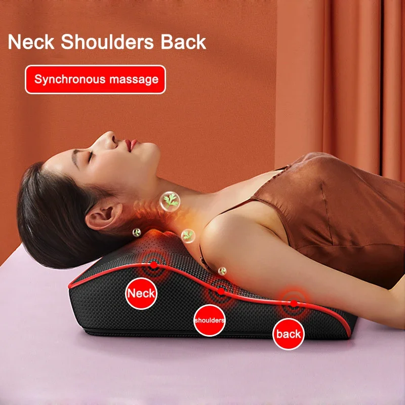 

Electric Cervical Pillow For Neck Airbag Ttraction Shiatsu Head Body Back Waist Massager Car With Heating Vibrating Massage