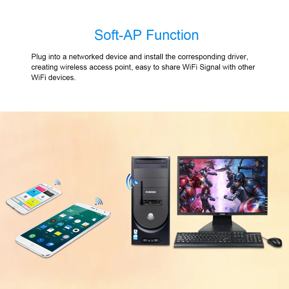 150Mbps Mini USB WiFi Adapter Wireless Network Card 150M LAN Wi-Fi Receiver Dongle Antenna 2.4G 802.11b/g/n Wireless Transmitter image 3