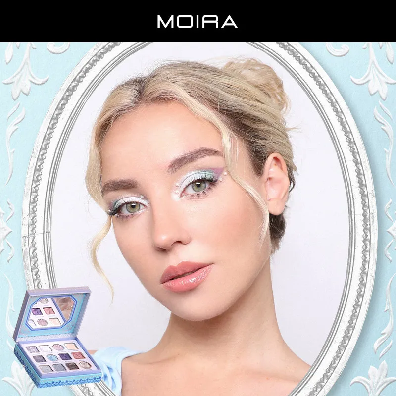 Moira 12-Color Pearl All-Shimmer Eyeshadow Palette – Long-Lasting Waterproof Eye Glitter,Endless Sparkle,Jewel Box Series