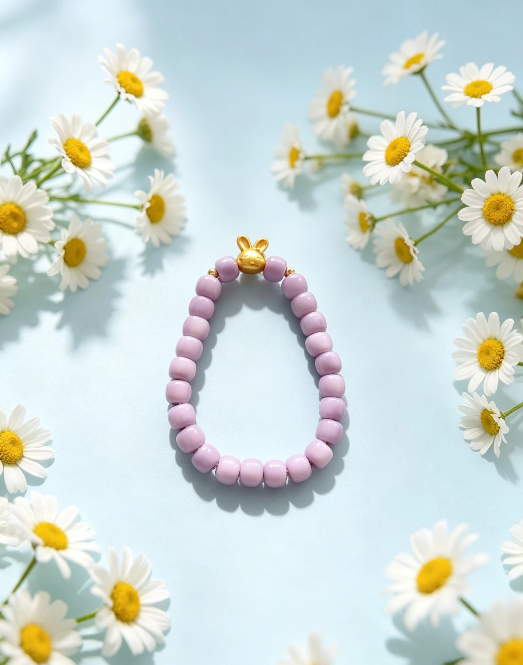 Purple Hainan White Jade Bodhi Bracelet with Bunny Charm view 2