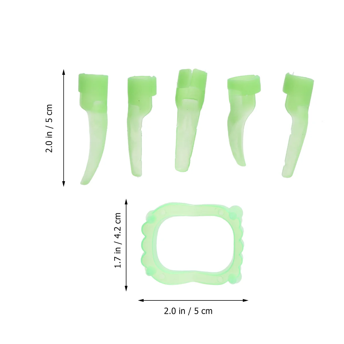 Bouchons de faux dents pour Halloween, 12 pièces, lueur lumineuse dans la nuit, faux dents, ongles, accessoire de Costume, farces de fête d'halloween