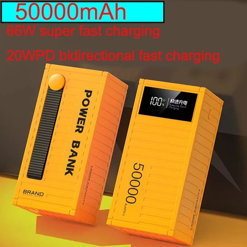 Power Bank Large Capacity 50000 MAh Super Fast Charging Mobile Power Supply 66W Outdoor Durable