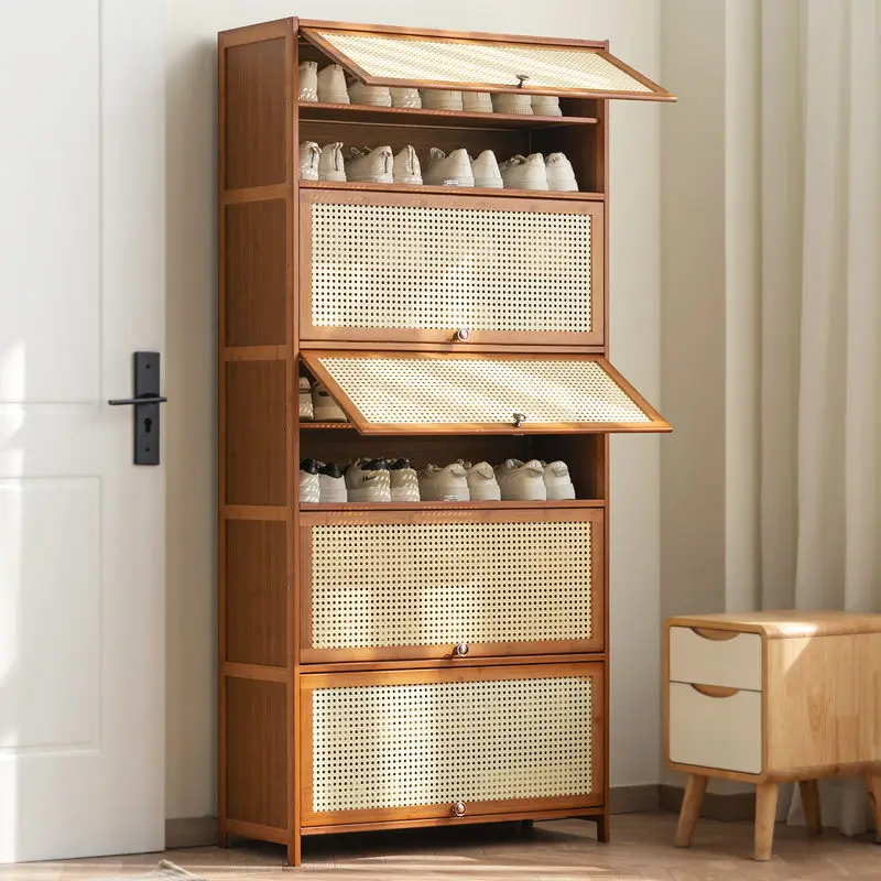 Simple Design Home Entrance Cheap Price Breathable Large Capacity Bamboo Cabinet for Shoes Corner Modern Shoe Storage Cabinet