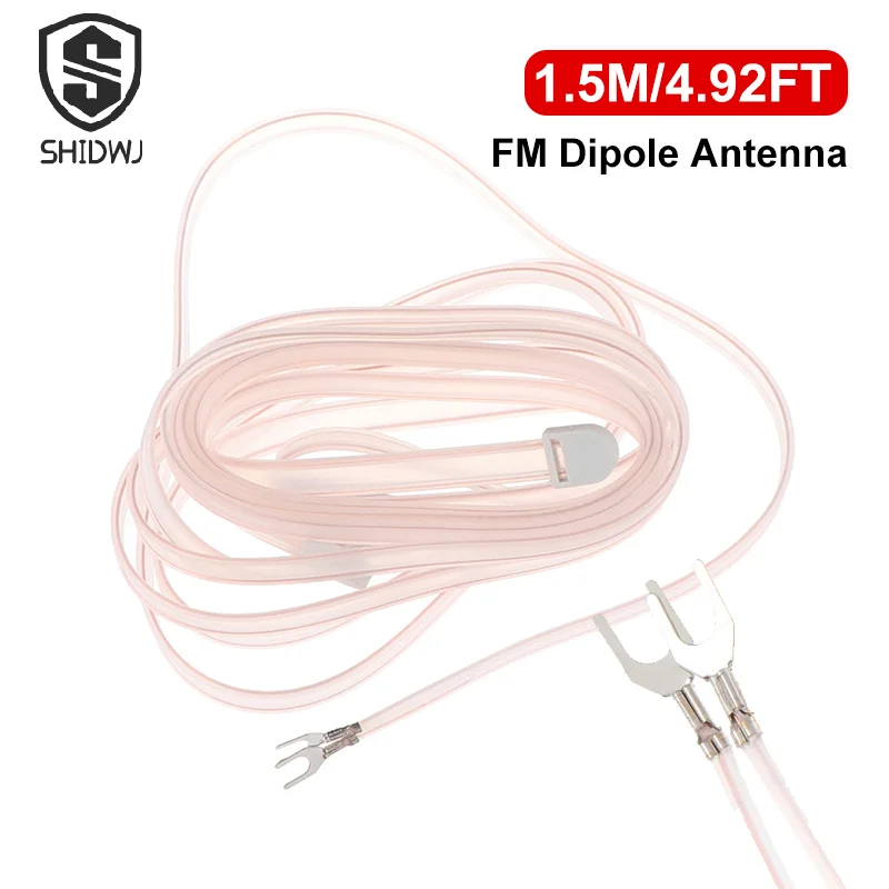 Antena dipolo FM para interiores, receptor de Radio estéreo de sonido tipo T, transformador de 300Ohm para sistema de Audio, Radio estéreo de sobremesa