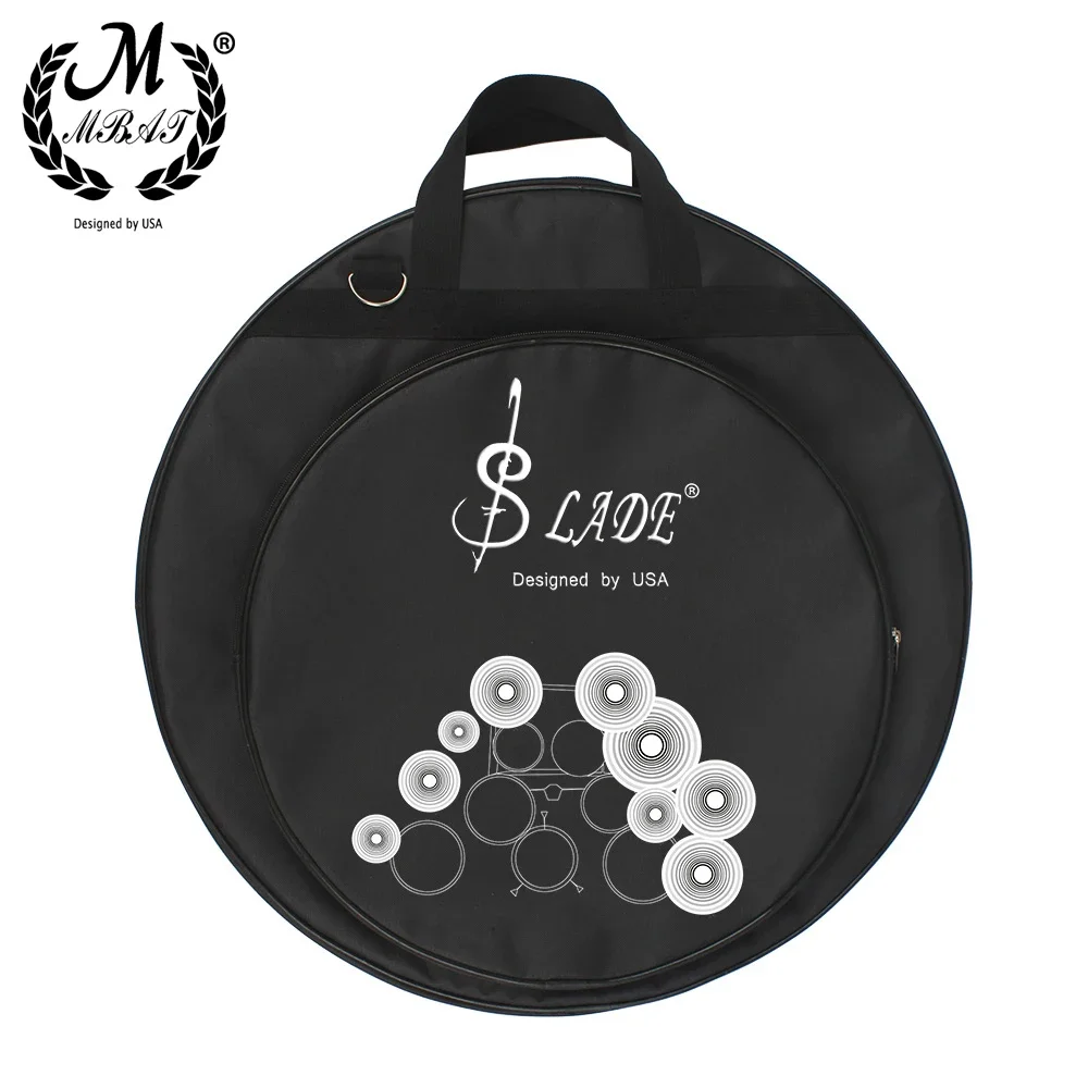 M MBAT Cymbal Gig Bag Percussion Instrument Accessories Music Tool Backpack with Removable Interlayer For Cymbal and Drum Sticks