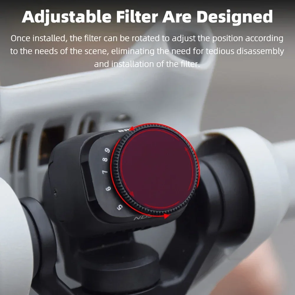 Lens Filters for DJI Mini 3/3 Pro Drone VND4-32/64-512 Adjustable Optical Glass Variable ND Filters Camera Accessories