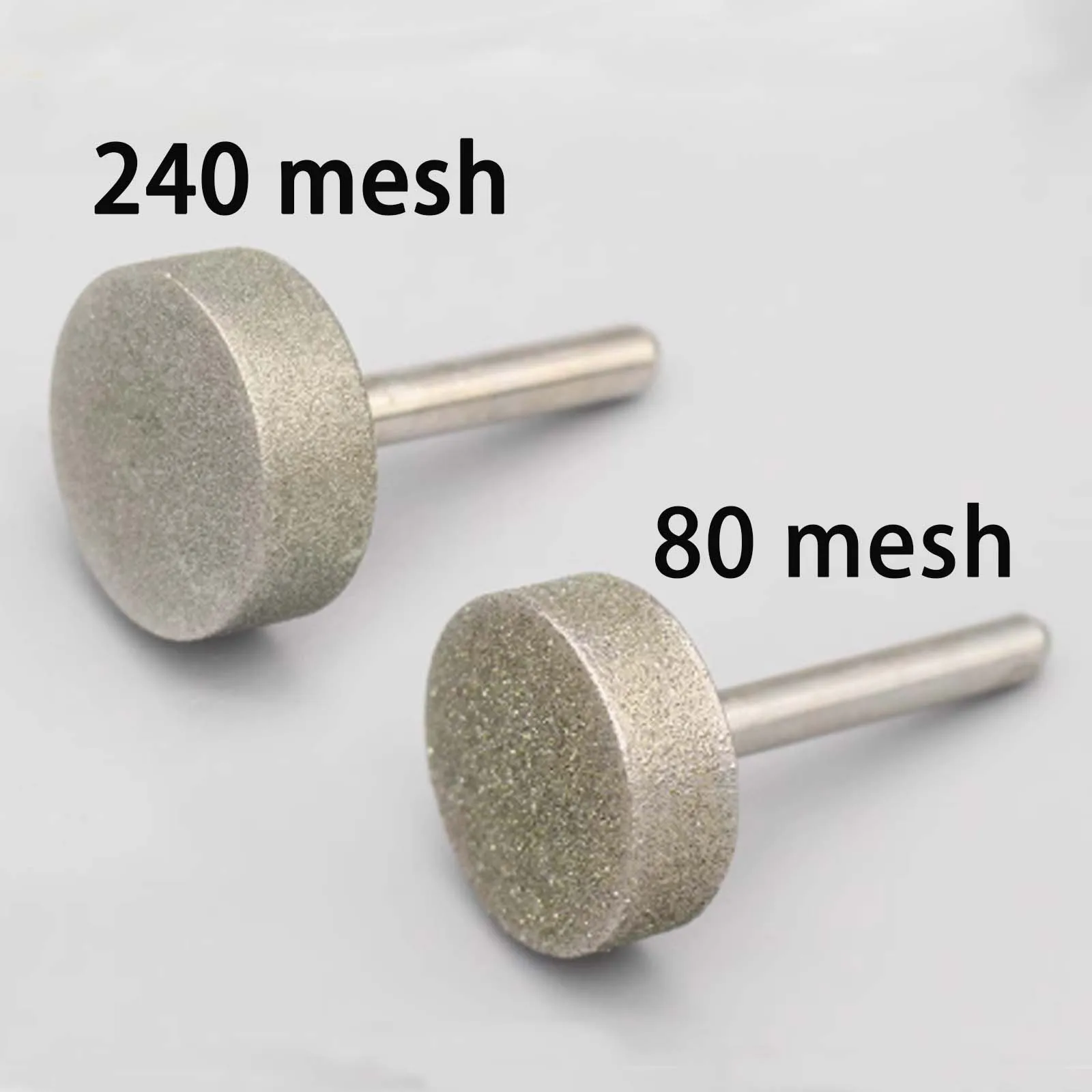 

80/240 Mesh 6mm Shank Diamond Burr Grinding Head, Gemstone Jade Agate Carving Peeling Wheel