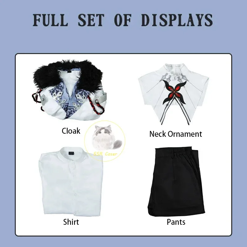 Game Genshin Impact The Knave Arlecchino Cosplay Costume Arlecchino Cloak Wig Coat Eleven Fatui Harbingers Cosplay Clothes