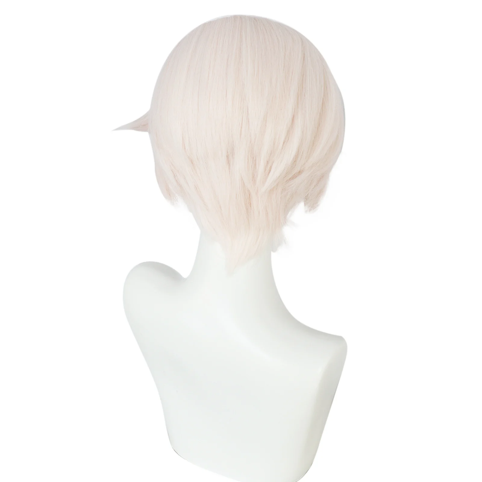 Men Light Pink Anime Short Cosplay Wig Synthetic Layered Hair Wig For Men Role Play Halloween Party For Anime Show Themed Party