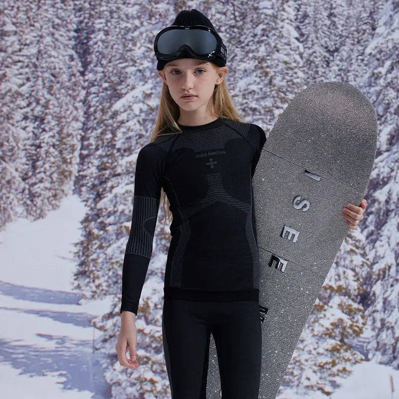 ISEEMIGGA Children's Skiing Underwear Set - Quick-Drying Jacket as Ski Underwear, Warm Innerwear Pants