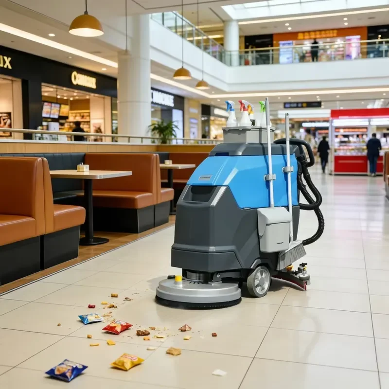Industrial Hand Push Floor Scrubber Small Electric Road Washing Machine Suitable for Factory Workshops Cleaning Equipment