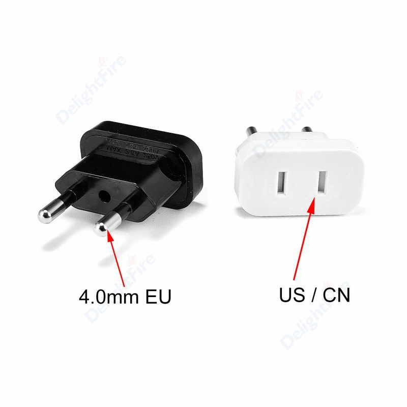 1pcs EU Plug Power Adapter Converter 4.0/4.8mm Travel Charger Power Socket Adapter USA to European AC Electrical Socket Charging