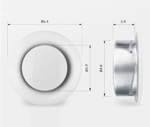 Carbon Steel Round Ceiling Vent Cover With Polished White And Adjustable Airflow Control For HVAC Applications