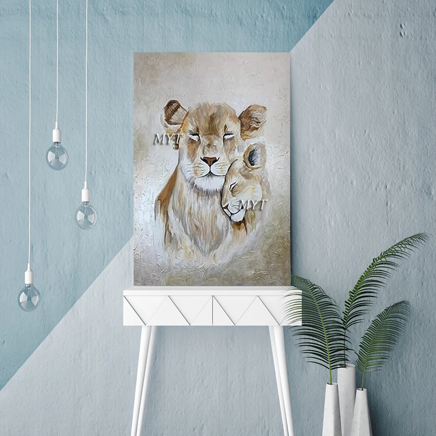 

Акриловое украшение, художественная стена, современные картины маслом животных, милый гепард, ручной рисунок, безрамная абстрактная картина, хит продаж