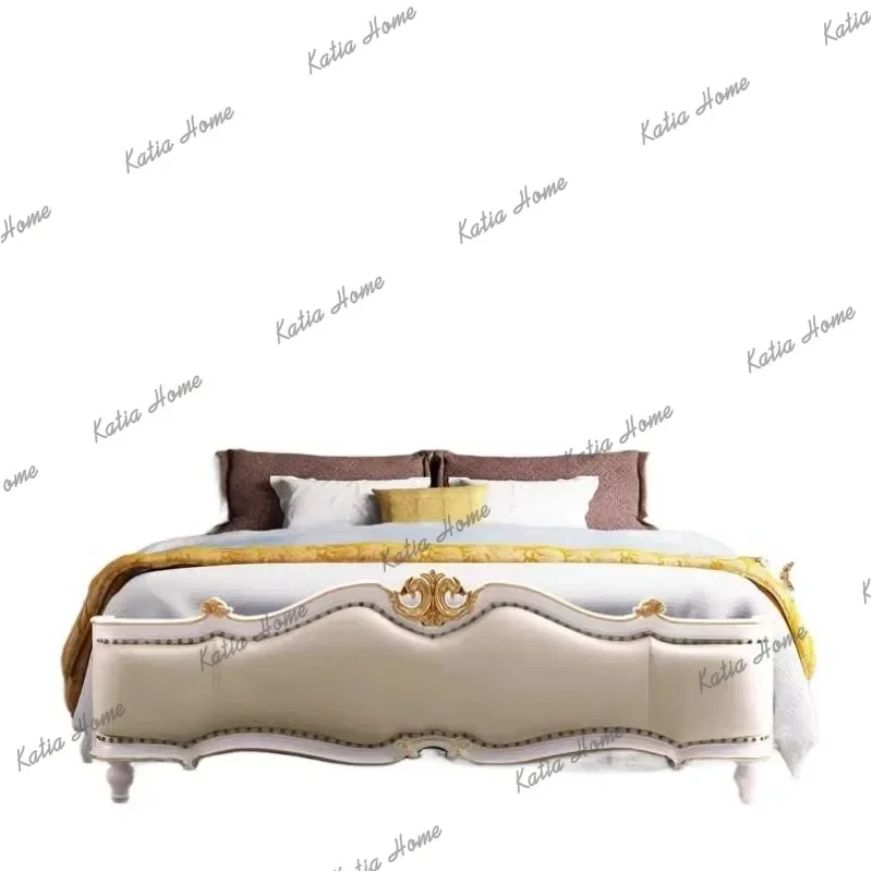 Insert White Base Double Bed Luxury Wooden Adult Upholstered Storage Double Bed Bedroom Set Wooden
