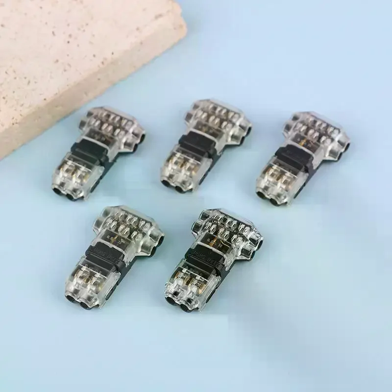 No-Solder No-Peel T2 Quick Wire Terminals 10Pack Snap In Connectors for Small Solar Panel Line Connection