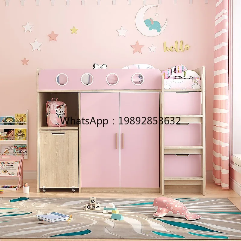 YFY Children's Bed Desk Integrated Semi-High Bed Small Apartment Multi-Functional Combination Formaldehyde-Free Board Single Bed