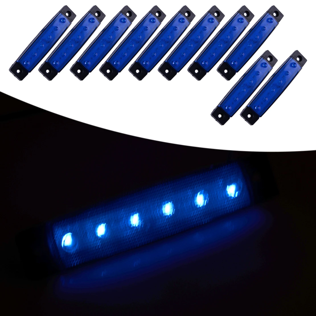 10pcs LED Deck Courtesy Navigation Light Waterproof Blue Stern Transom Lamp Decorate for Marine Fishing Pontoon Sailboat 12V New