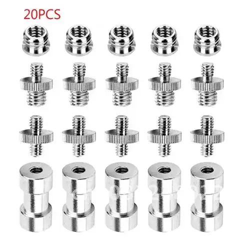 

1Set 1/4" and 3/8" Converter Threaded Screws Metal Adapter Mount for Camera/Tripod/Monopod/Ballhead/Light Stand/Shoulder Rig