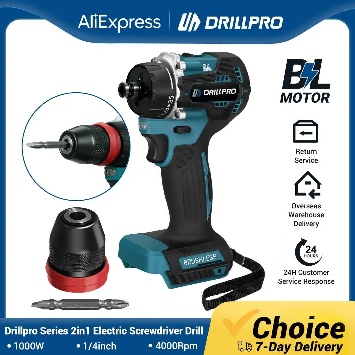 Drillpro-chave de Fenda Elétrica sem Escova 2in sem Fio Furadeira Multifuncional Ferramenta Elétrica para Bateria Makita 280n.m