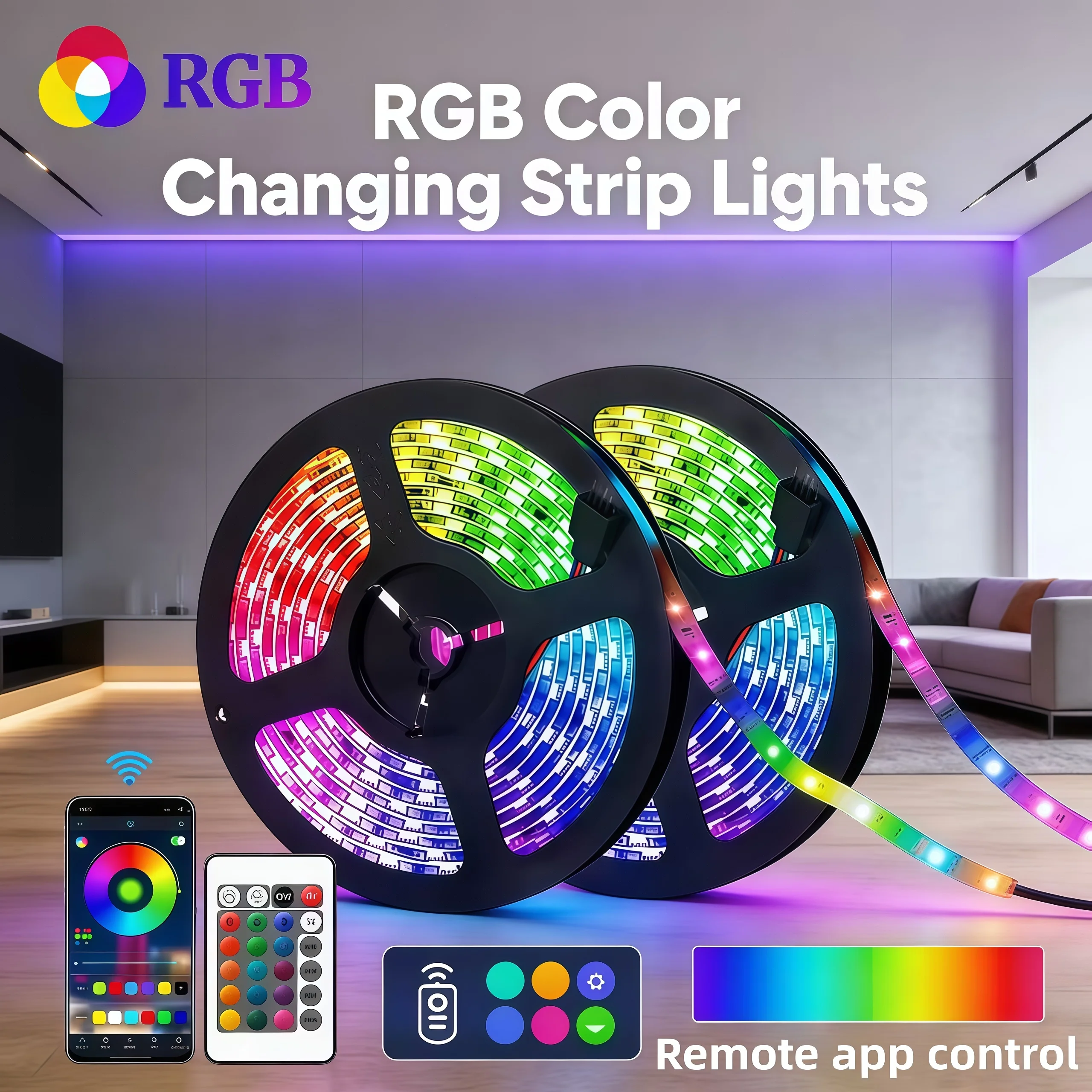2026 LED Strip Lights RGB 3535 ,5V 1M-30M,16 million colors, RGB , Led Strip Lighting Music Sync, Color Changing for Party Home
