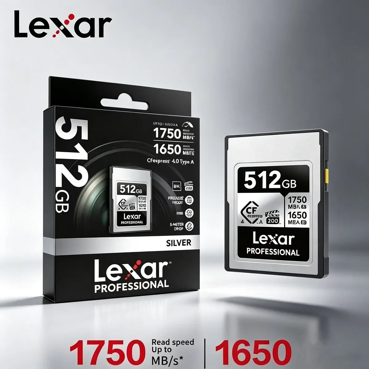 Lexar Professional CFexpress Type B Memory Card up to 1750MB/s read 128GB 256GB 512GB RAW 8K Video CF express CF Card for Camera