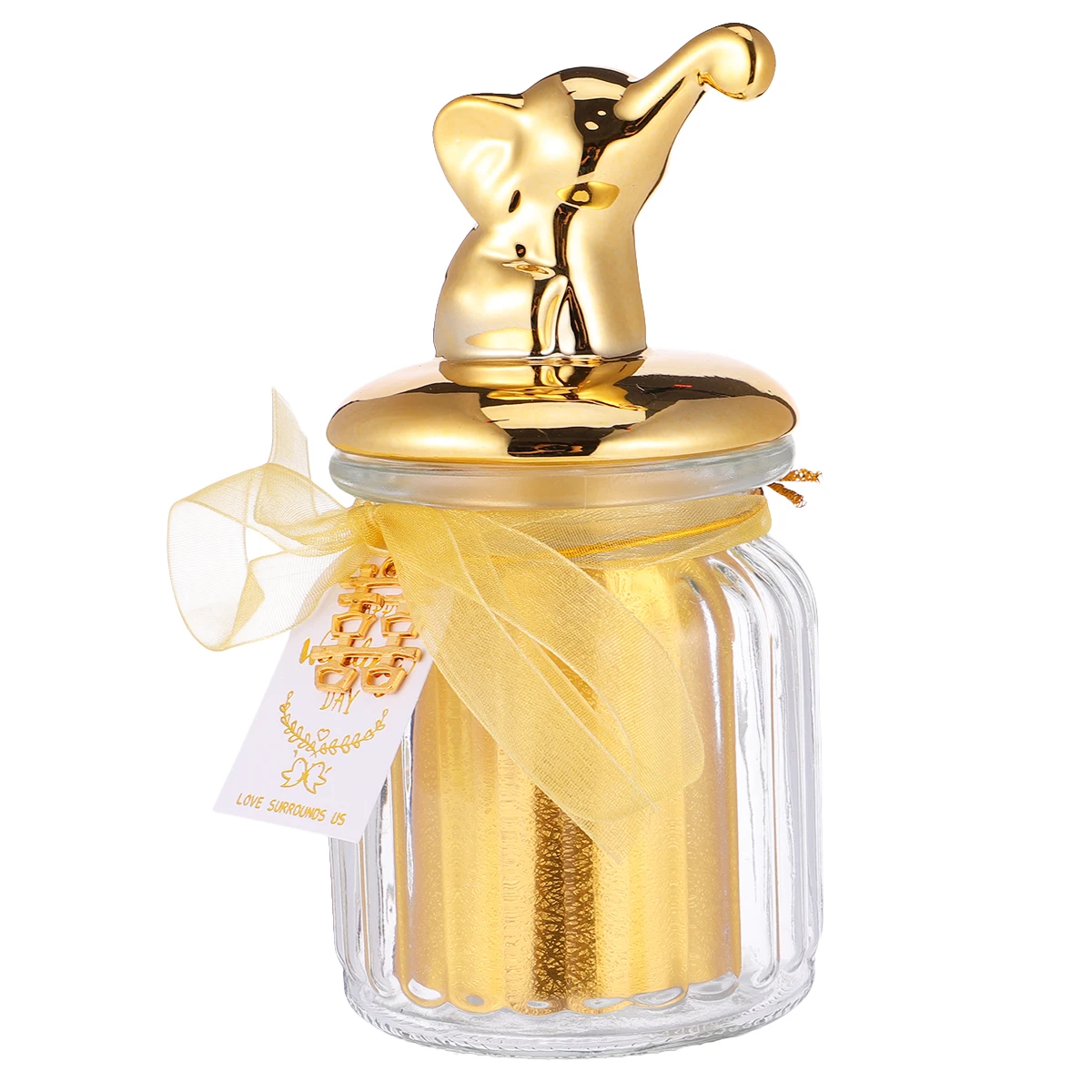 

Wedding Favor Glass C Sealed Jar Animal Theme Gold Plated Clear Storage For Snacks Tea Gifts Display