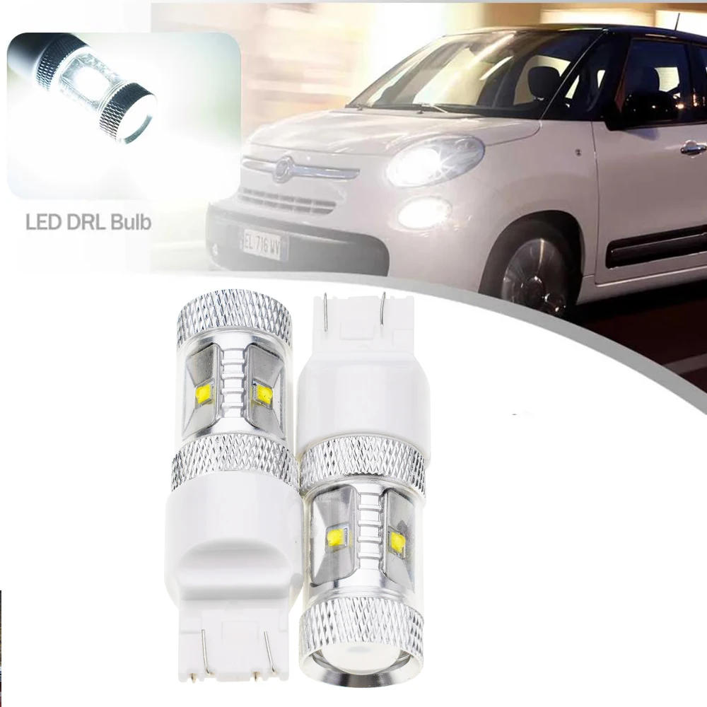 2Pcs T20 7443 7440 W21/5W LED Bulb Lamp CANBUS No Error for Fiat 500 500C 500L PUNTO 12-22 Mazda 2 3 Daytime Running DRL Lights