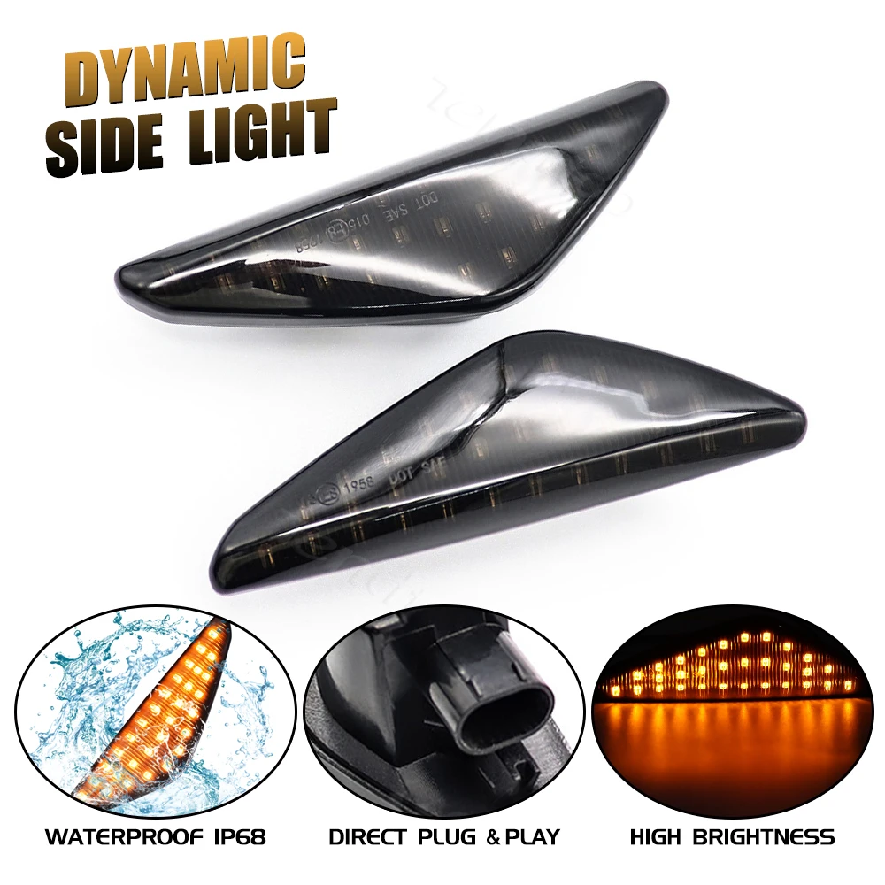 Dynamic Streamer  LED Lights Turn Signal Side Marker Lamp Blinkers Bulb For BMW E70 X5 F25 X3 E71 X6 2008-2014