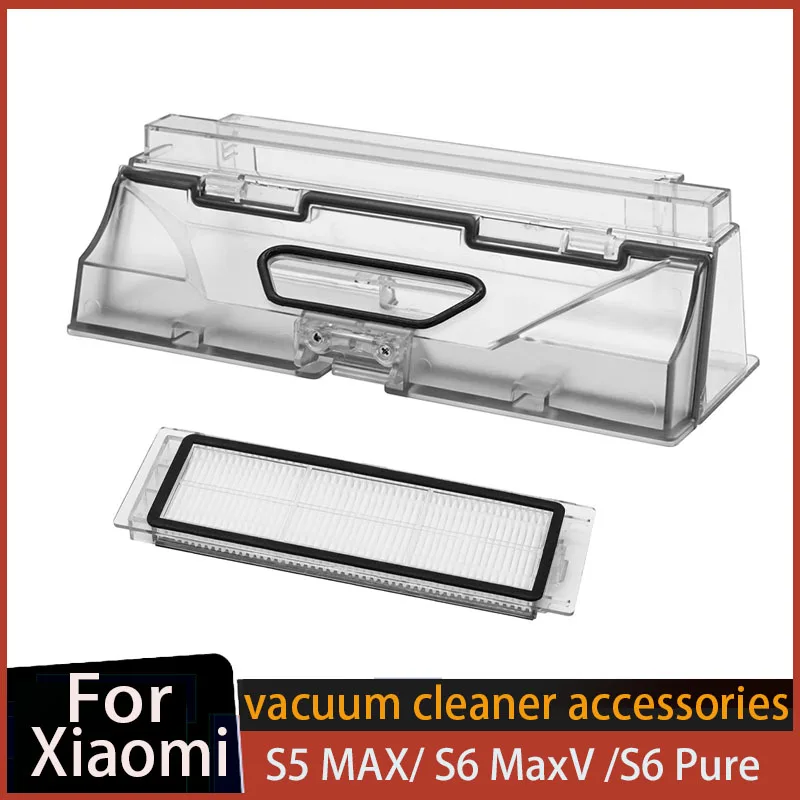 Dust Bin Box for Xiaomi Roborock S5 MAX/ S6 MaxV/S6 Pure T7/T7 Pro Vacuum Cleaner Replacement Parts with HEPA Filter Accessories