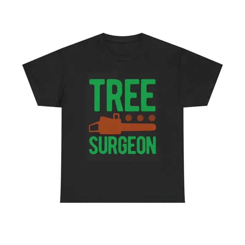 

Tree Surgeon Funny Chainsaw Blue Collar Heavy Cotton T Shirt