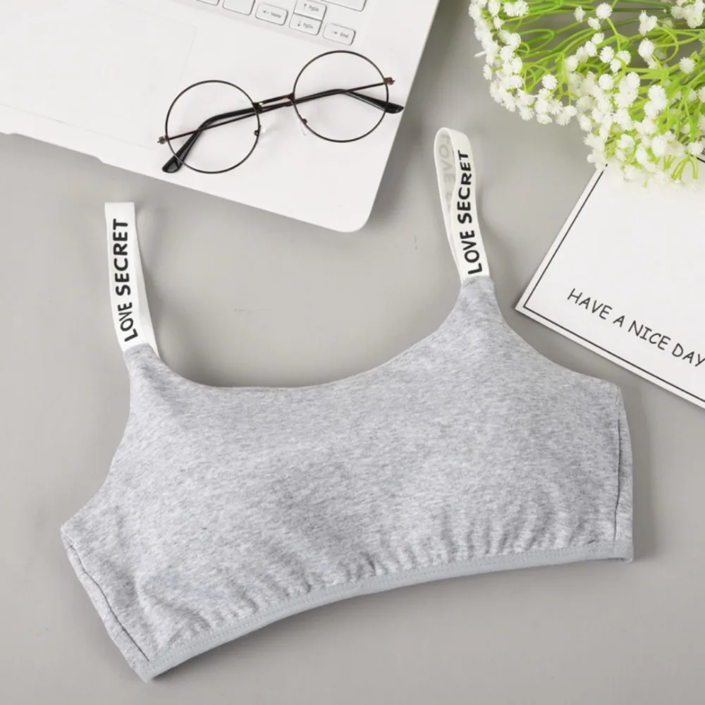 

Повседневные тренировочные бюстгальтеры, хлопковый съемный спортивный бюстгальтер с подкладкой для девочек, дышащий бесшовный бюстгальтер на бретельках для девочек-подростков