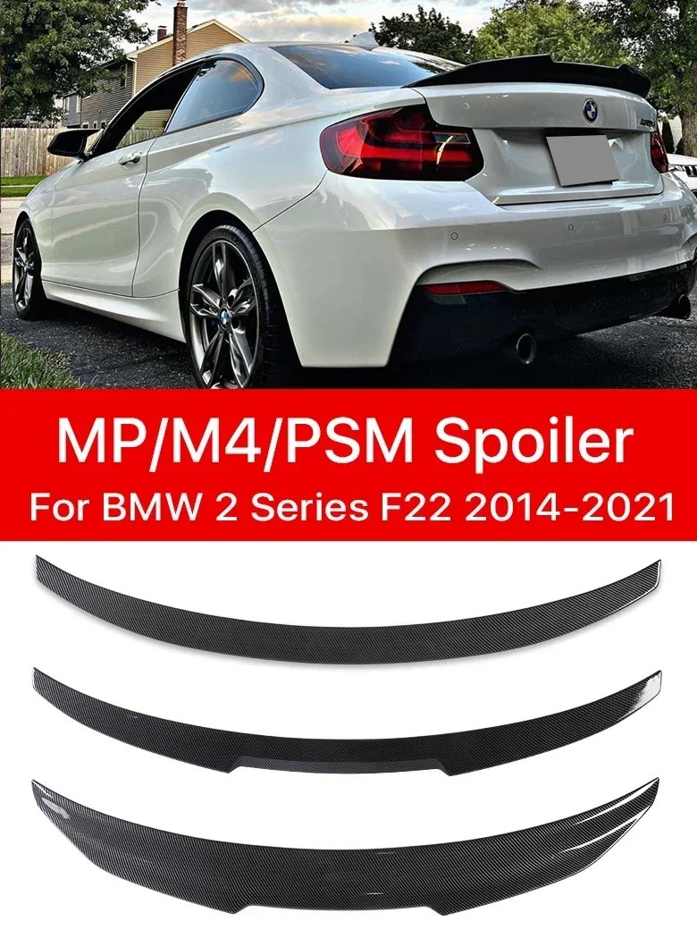 

New！ Gloss Black Rear Bumper Lip Trunk Roof Spoiler MP M4 PSM Style Wing Tail for BMW 2 Series F22 F23 F87 2014 -2020 Carbon Fib