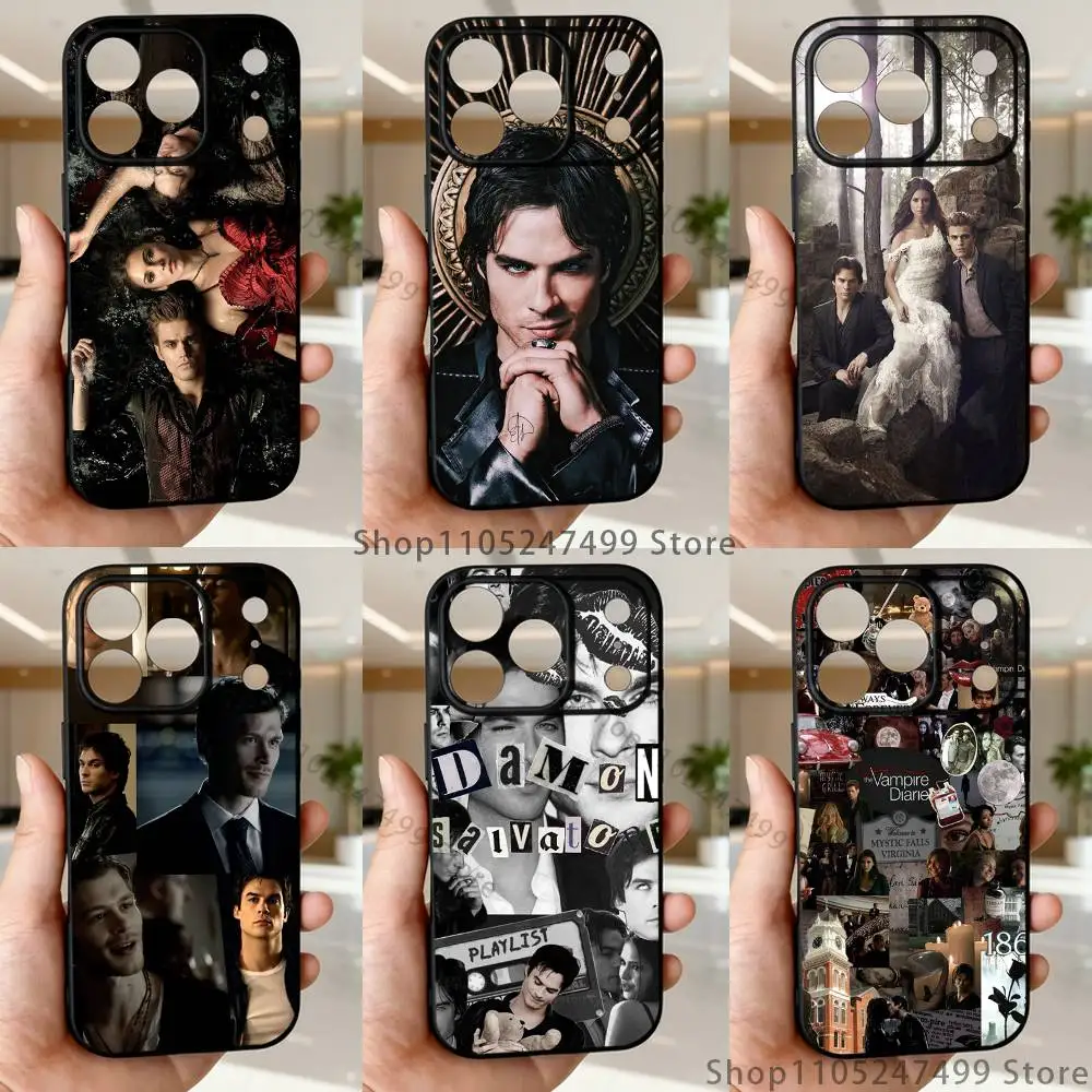 

Vampire TV D-Diaries Phone Case For iPhone 17,16,15,14,13,12,11,Pro Max,XSX,,XR,SE,Mini,8,7,Soft Silicone Black Cover
