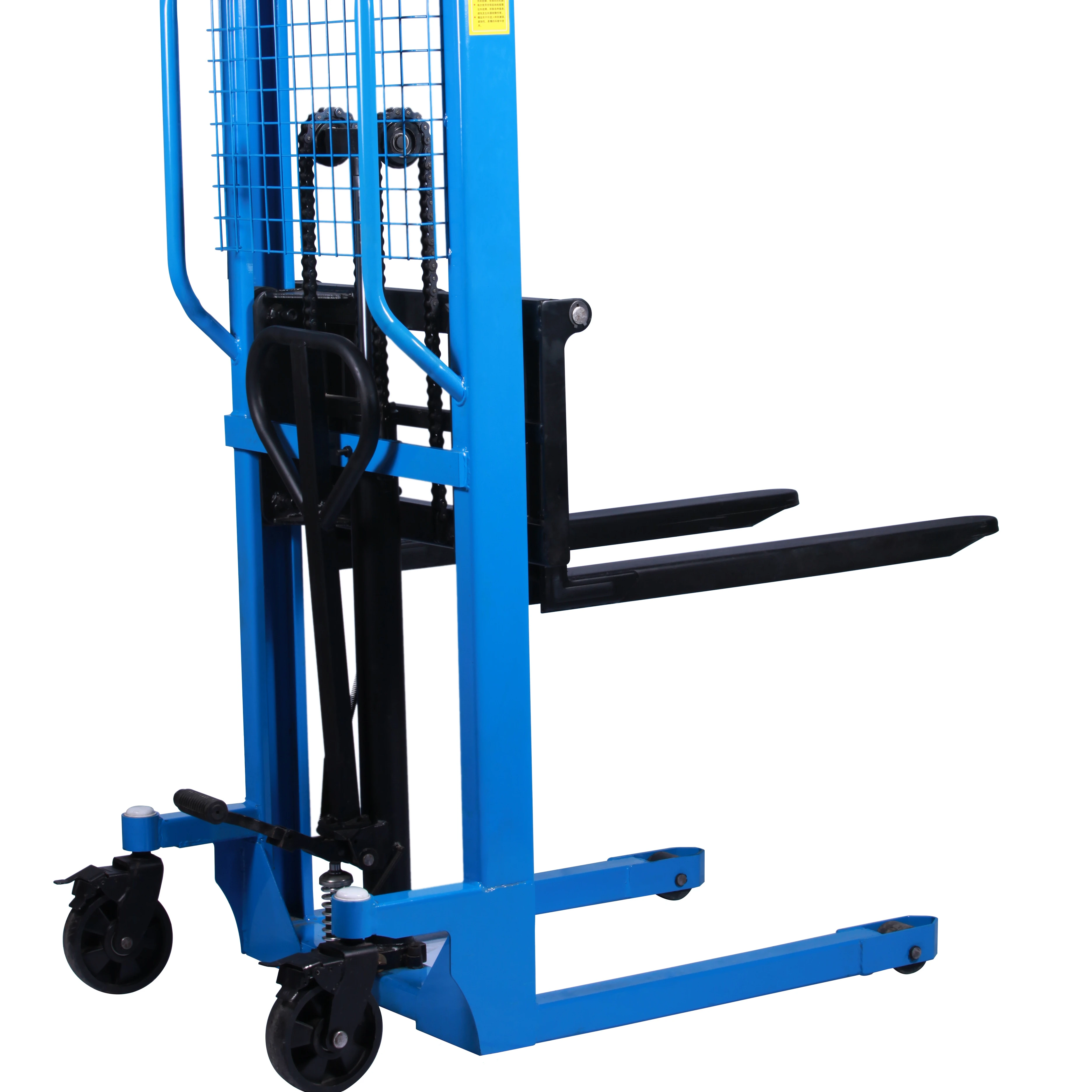 New Condition Hydraulic Hand Stacker with 4x4 Wheels for Machinery Repair Shops Manual Lifting