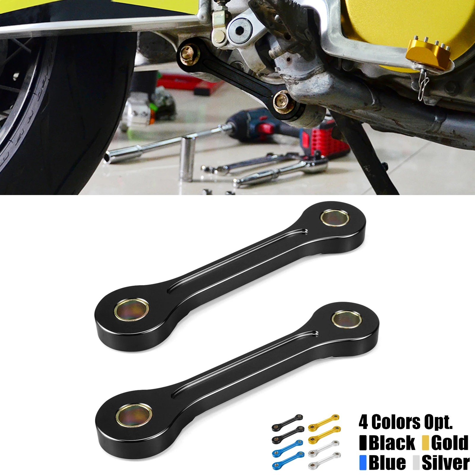 

NICECNC For Kawasaki KLX400 KLX 400 2000-2019 For Suzuki DRZ400 DRZ400E DRZ400S DRZ400SM DR-Z 2000-2024 Lowering Links Kit