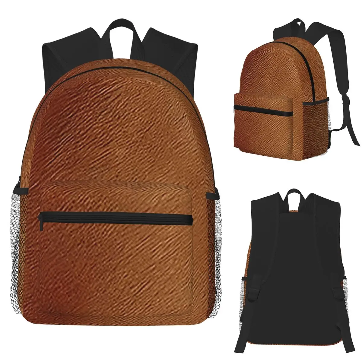 

Коричневый студенческий рюкзак из воловьей кожи с принтом коровьей кожи, школьная сумка, походный дорожный рюкзак для мужчин и женщин, сумки на плечо