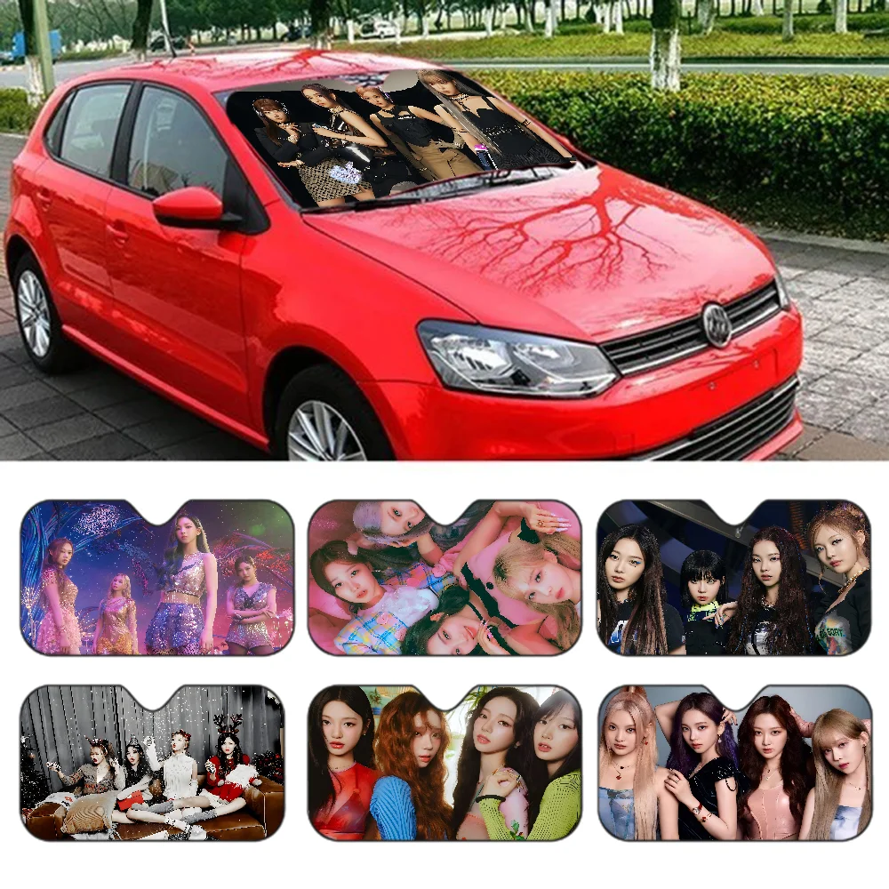 K-KPOP A-Aespas 앞 유리 차양 자동차 SUV 트럭 앞 창 차양 액세서리 바이저 보호대 쉴드 커버