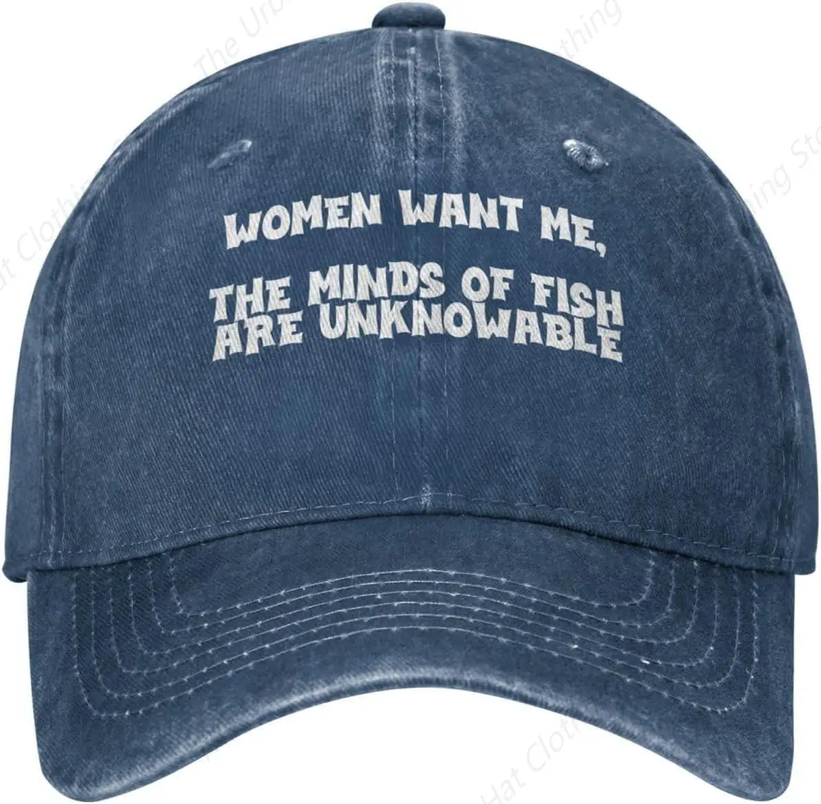 Women Want Me Baseball Cap The Mind of Fish are Unknowable Trucker Hats Adjustable Vintage Dad Hat for Men Women Unisex Headwear